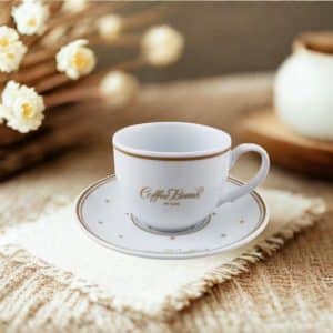 ชุดกาแฟพร้อม ลวดลาย Coffee Baens By Dao พอร์ซเลน สีขาว P7539/0213